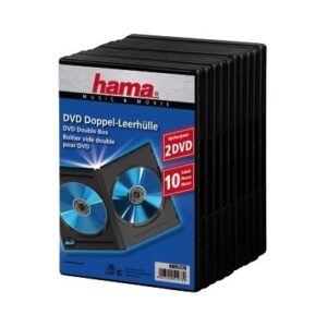 Hama DVD Double Jewel Case with foil, 10-pack, black 2 levyt Musta