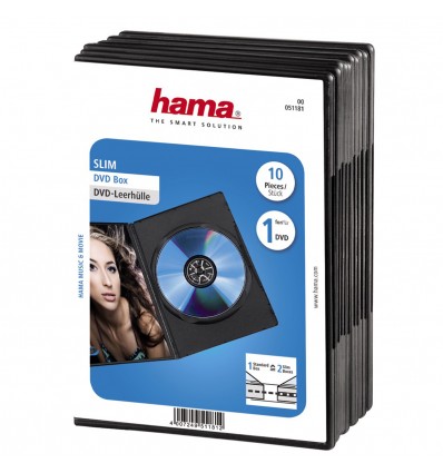 Hama DVD Single Slim Case 10-pack, Black - Image 2