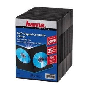 Hama DVD Slim Double-Box 25, Black 2 levyt Musta
