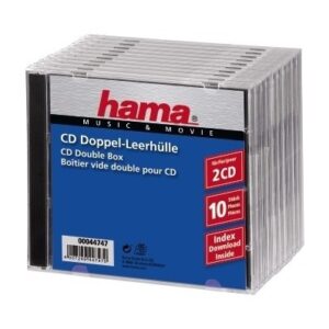Hama CD Double Jewel Case Standard, Pack 10 2 levyt Läpinäkyvä