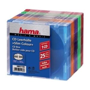 Hama CD Slim Box Pack of 25, Coloured 1 levyt Monivärinen