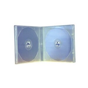 CD PP tuplakotelo, kahdelle levylle, transparent, Pehmeä PP muovi, muovikalvo kiertää kotelon