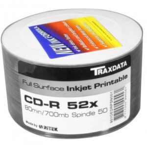 RITEK CD-R 80min Full White inkj.Printable 50kpl Spindle
