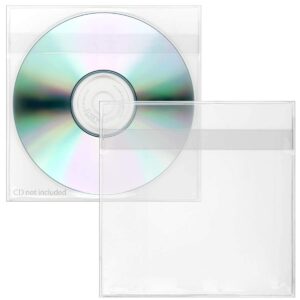 CD/DVD PV Tasku, kirkas, 120my, myyntierä a.100kpl ilman läppää (hinta/myyntierä (1) 100kpl taskuja) - Image 2