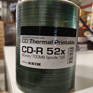 RITEK CD-R 80min 700MB Full Thermal White printable 100pc Spindel