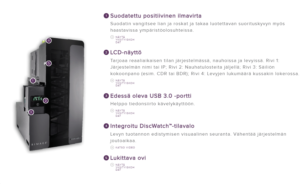 Rimage Producer V 8300N, 4001998, 4xCD/DVD asemaa with Prism III Printer (Win 10) w/ Perfect Print - Image 2