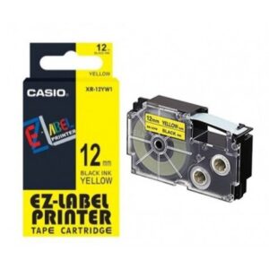 Casio XR-12YW1 - Tarranauha 12 mm x 8 m, Musta / Keltainen