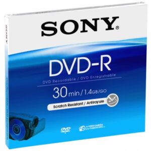 Sony DMR30A, 8 cm:n Sony-DVD-levy 1,4 Gt..