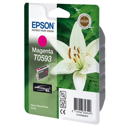 Epson C13T05934010, T0593 Magenta Ultra Chrome K3 Mustepatruuna Alkuperäinen