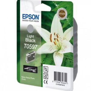 Epson C13T05974010, T0597 Light Black/Musta Ultra Chrome K3 Alkuperäinen Mustepatruuna