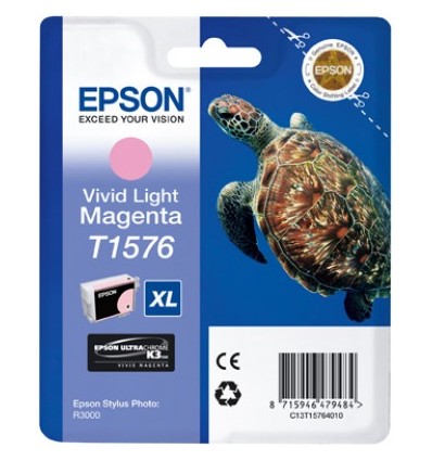 Epson C13T15764010, T1576 XL kirkas ja vaalea magenta, alkuperäinen Turtle/Kilpikonna, alkuperäinen värikasetti - Image 2