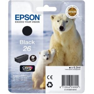 Epson C13T26014010, Singlepack Black, Alkuperäinen 26 Claria Premium Ink (alennustuote)