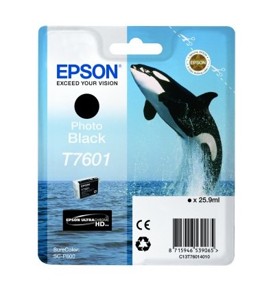 Epson T7601 25.9ml Musta mustekasetti C13T76014010