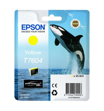 Epson C13T76044010, Alkuperäinen T7604 Keltainen mustekasetti
