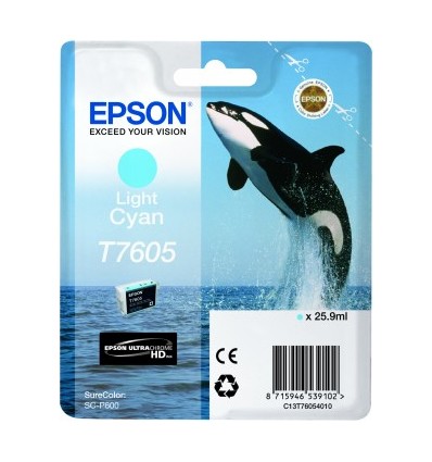 Epson T7605 25.9ml Vaalea syaani mustekasetti C13T76054010