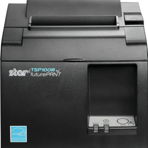 Star Micronics 39472390 TSP143IIIU 80 mm USB-kuittitulostin iOS Data & Charge, harmaa, EU/UK