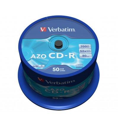 Verbatim 43343 AZO Crystal CD-R 700 MB 52x, 50 levyn spindle-pakkaus