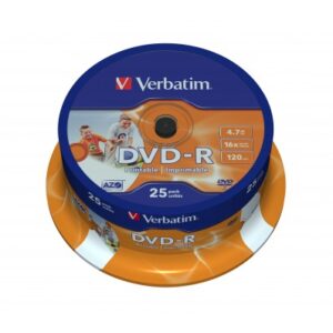 Verbatim 43538 tyhjä DVD-levy 4,7 GB DVD-R 25 kpl printable spindle pakkaus