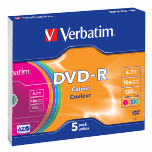 Verbatim 43557 DVD-R 4,7Gb 16x Värilliset DVD levyt