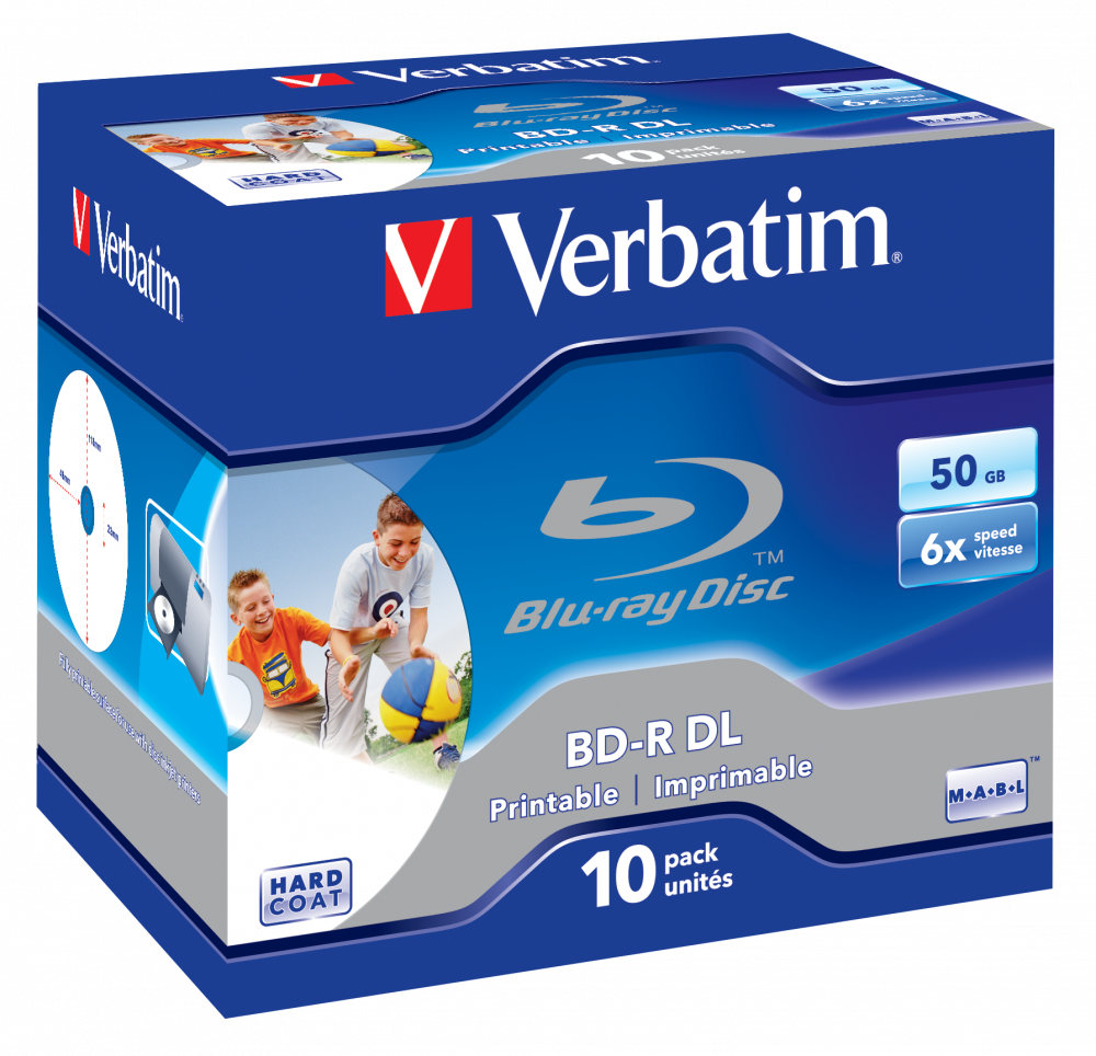 Verbatim 43736, tyhjä Blu-ray-levy BD-R 50GB 10kpl Jewelcase