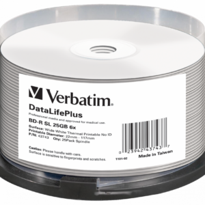 Verbatim 43743, DataLifePlus BD-R 25GB 25kpl Thermal printable