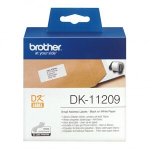 Brother DK-11209 - Etikettikirjoitusnauha 29 mm x 62 mm, Musta / Valkoinen, 800 kpl