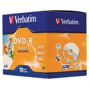 Verbatim DVDVER00044B, DVDVER00044B tyhjä DVD-levy 4,7 GB 16x DVD-R 10 kpl