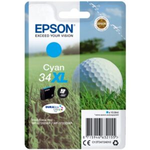 Epson C13T34724010, 34XL DURABrite Ultra Singlepack Cyan, Ink 10.8ml Syaani Alkuperäinen mustekasetti
