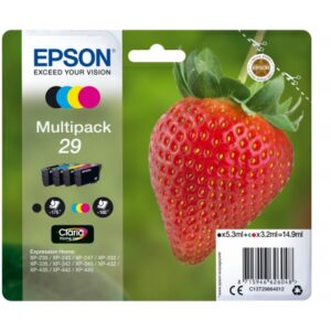 Epson C13T298640, 29-multipack - 12 3.2ml 5.3ml 175sivua 180sivua Musta, Syaani, Purppura, Keltainen mustekasetti