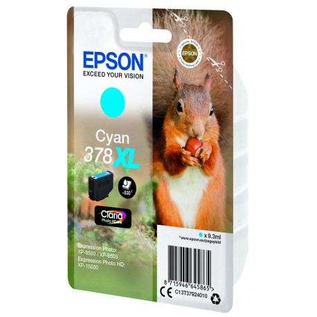 Epson C13T37924010, 378XL Syaani 9.3ml 830sivua mustekasetti - Image 3