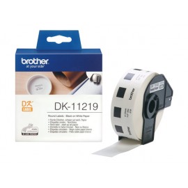 Brother DK-11219 - Pyöreät Etiketit 12 mm x 1200 kpl, Musta / Valkoinen - Image 2