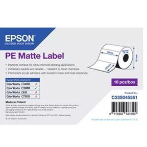 Epson C33S045551 PE Matte Die-cut Roll 76mm x 127 mm, 220 labels