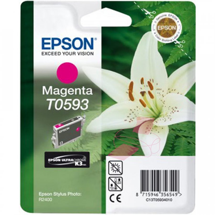 Epson C13T05934010, T0593 Magenta Ultra Chrome K3 Mustepatruuna Alkuperäinen - Image 2