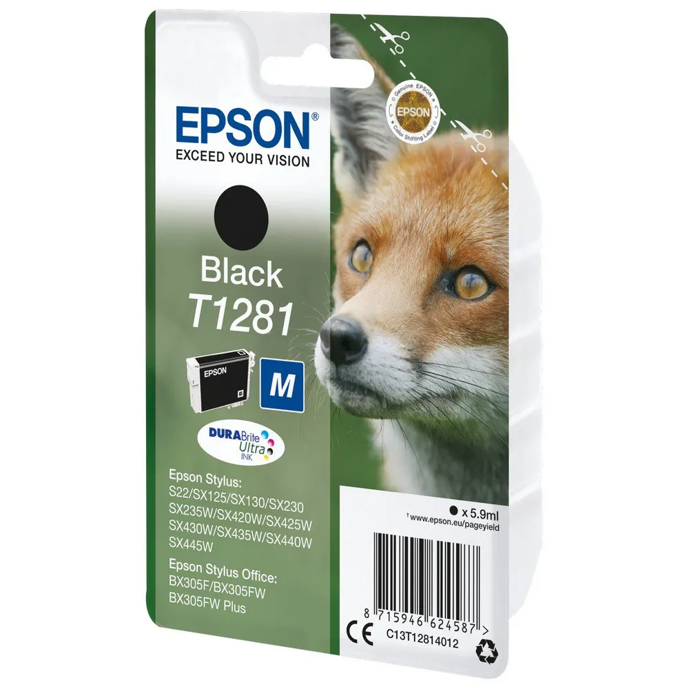 Epson C13T12814012, T1281 5.9ml Musta Alkuperäinen Epson mustekasetti (myös C13T12814010) - Image 2