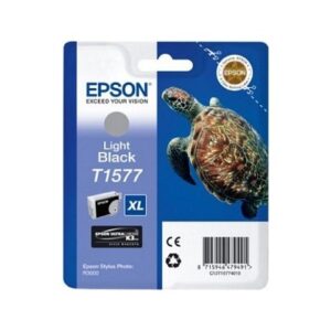 Epson C13T15774010, alkuperäinen T1577, Light Black, musta, kilpikonna, värikasetti - Image 2