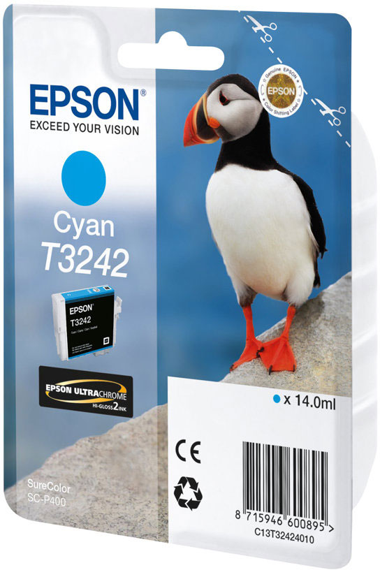 Epson C13T32424010, T3242 Alkuperäinen Syaani SureColor 14ml mustekasetti - Image 2