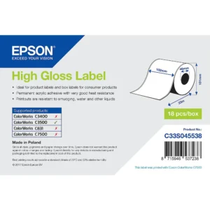 Epson C33S045538, High Gloss Label  Cont. 102mm x 33m