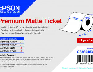 Epson C33S045390, Premium Matte Ticket Roll, 102mm x 50m