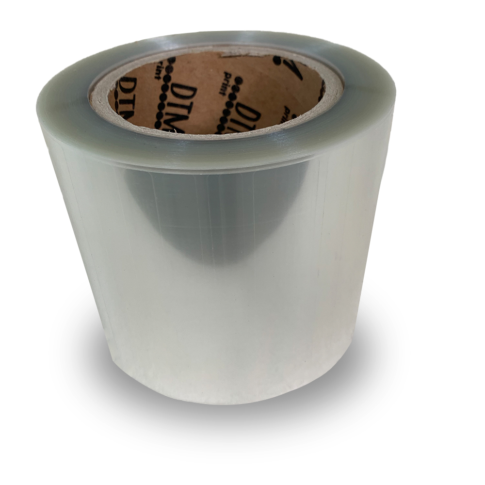 DTM L36UPCG102076HTS, TT Poly Clear Gloss 102mm x 76mm 4"x3" 850 Labels per roll 3"/6" Dia (Only for lamination) L36UPCG102076HTS