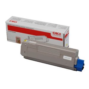 OKI 44315305 C610 alkuperäinen keltainen värikasetti 6000 sivua, OKI-kasetti ja pakkaus