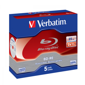 Verbatim 43615 – uudelleenkirjoitettavat BD-RE 25 GB 2x Blu-ray-levyt, 5 kpl Jewel Case
