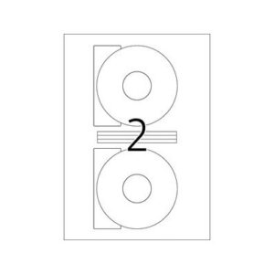 HERMA 5079, A4-arkki, Valkoinen, CD-tarra, Ø 116 mm (sisäreikä 41 mm), 50 tarraa / 25 arkkia