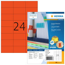 HERMA 4407, A4 Punainen Itseliimautuva Tarra 70 x 37 mm, 2400 Tarraa / 100 Arkkia