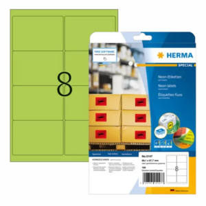 HERMA 5147, A4 Kirkas Vihreä Itseliimautuva Tarra 99,1 x 67,7 mm 160 tarraa / 20 arkkia
