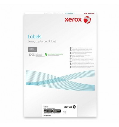 Xerox X003R97409, A4-etikettitarra 70 x 29,6mm, 30 etikettiä / arkki, 100 arkkia / paketti.