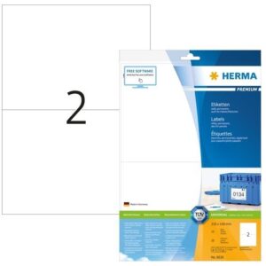HERMA 8636, A4 Matta Valkoinen Tarrapaketti 210 x 148 mm, 20 tarraa / 10 arkkia