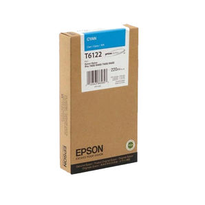 Epson T6122 Alkuperäinen Cyan  mustepatruuna (220 ml) - (C13T612200)