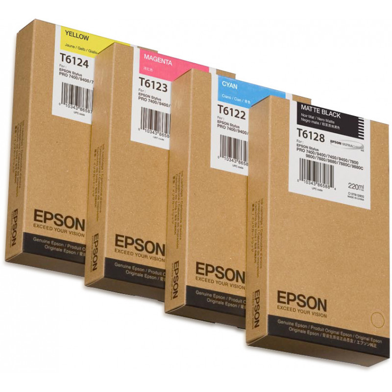 Epson T6122 Alkuperäinen Cyan mustepatruuna (220 ml) - (C13T612200) - Image 2