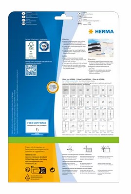 HERMA 9501, A4 Valkoinen Mattapintainen Ulkotarra 210 x 297 mm, 50 tarraa / 50 arkkia - Image 2
