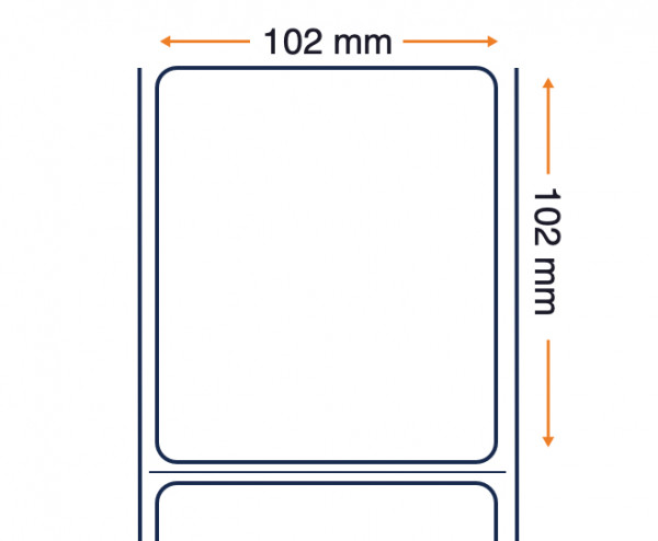Zebra 3006321 - Z-Select 2000T, 102 mm x 102 mm, Thermal Transfer, Matte Coated Paper, Core 25 mm Label